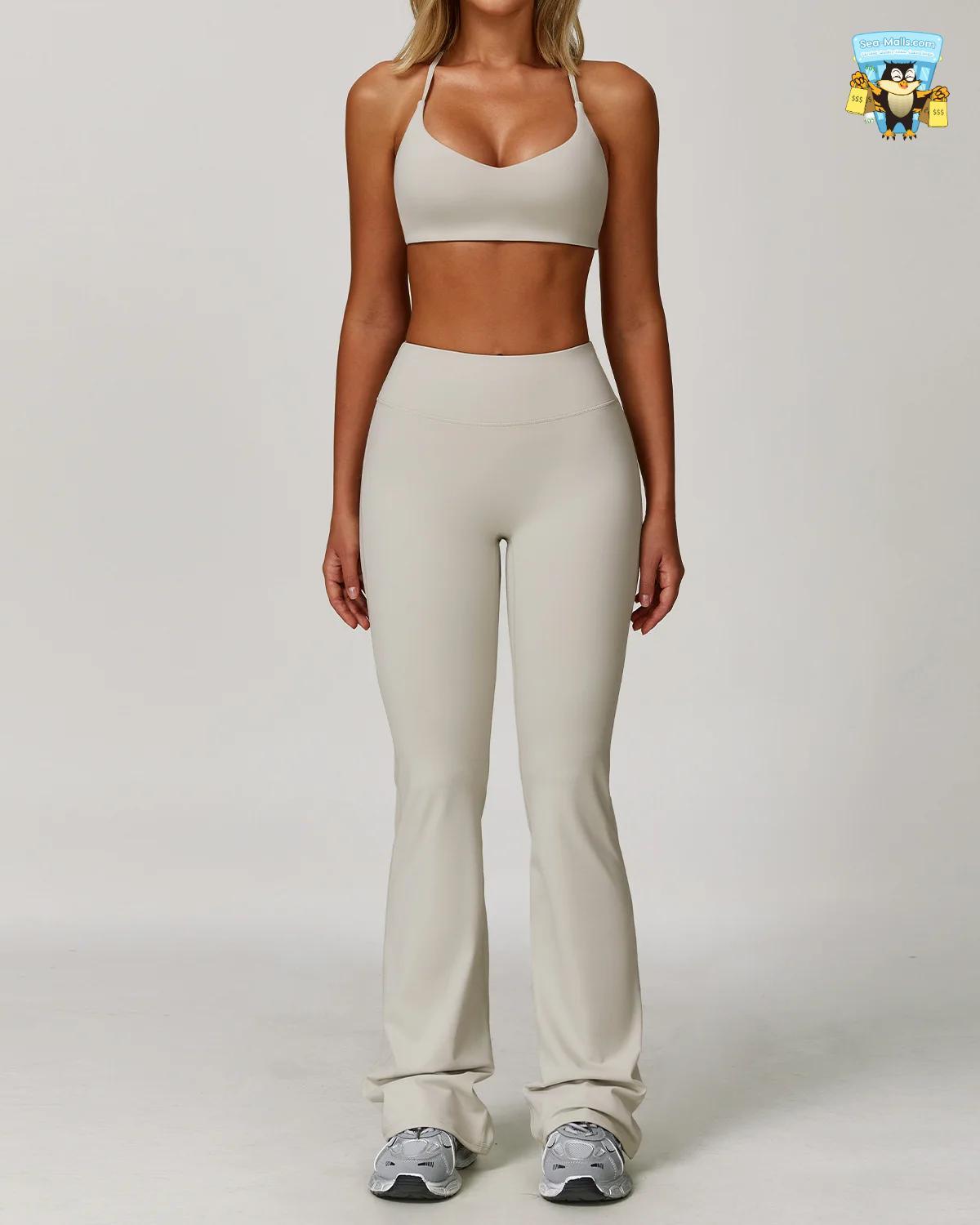 Women’s 2/3PCS Yoga Suit Set – Long Sleeve, Sports Bra & Leggings
