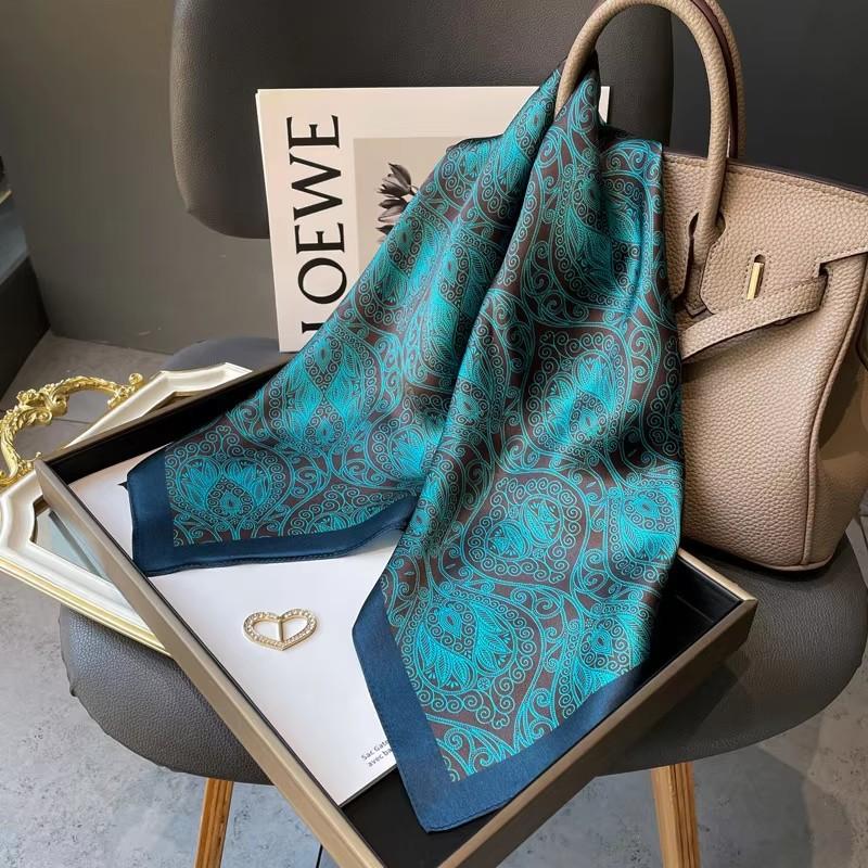 100% Natural Silk Square Scarf Women Hairband Neckerchief Wrap