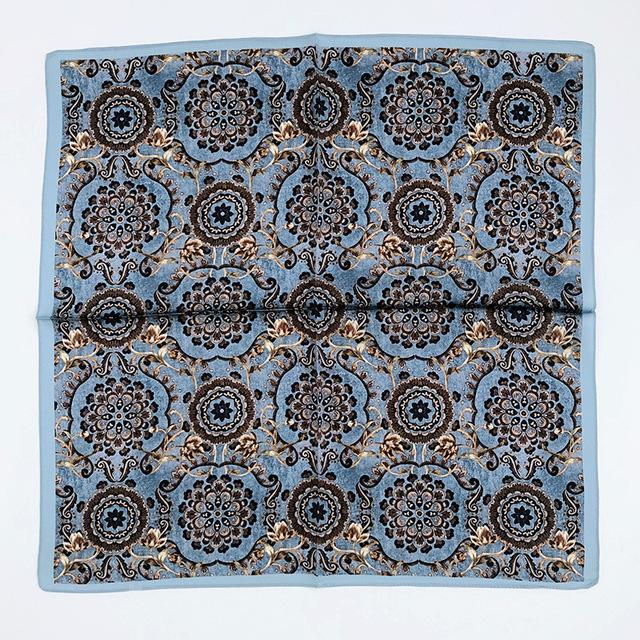 100% Pure Silk Floral Square Scarf Women Neck Hair Bandana