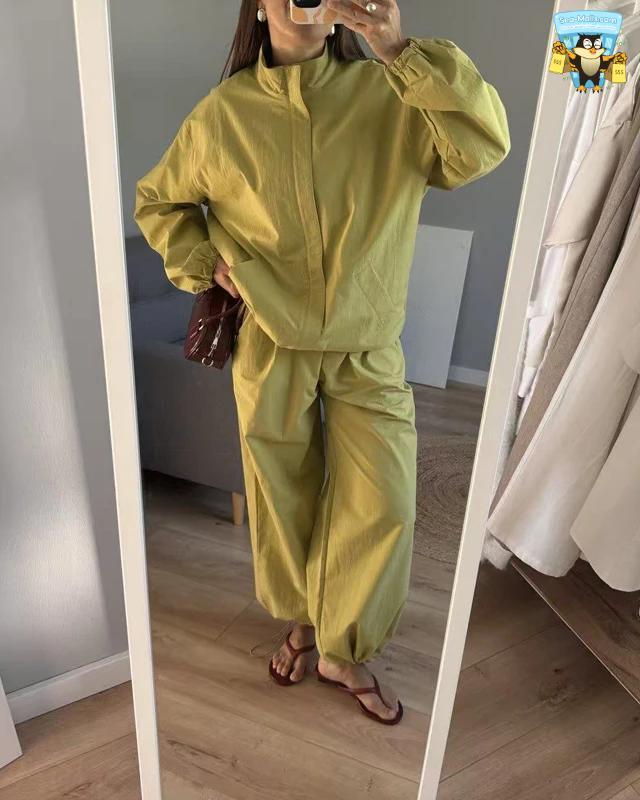 Women’s Casual Sports-Style Jacket and Pants Set – Autumn Two-Piece Outfit