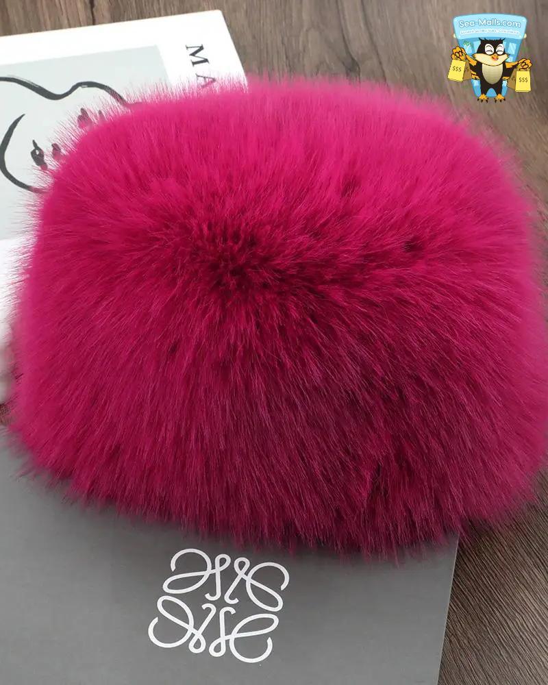 Faux Fox Fur Winter Snow Ski Cap