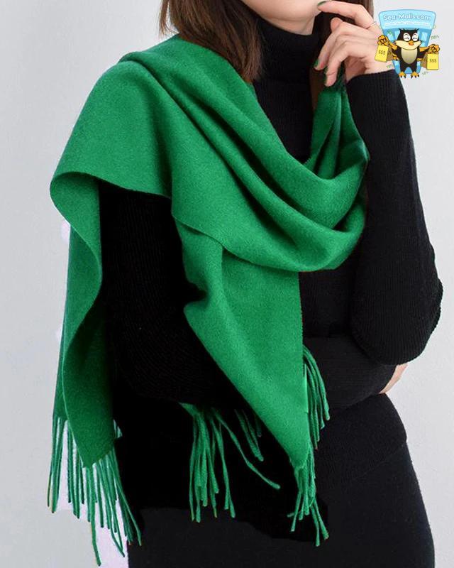 100% Wool Winter Scarf Soft Cashmere-Feel Shawl for Women