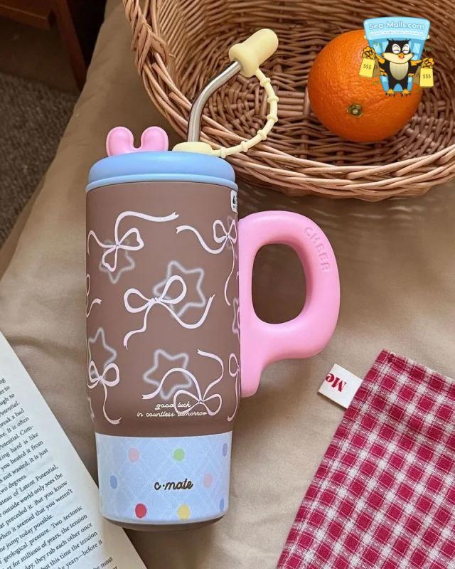Large Capacity Stainless Steel Coffee Tumbler with Straw 800ml