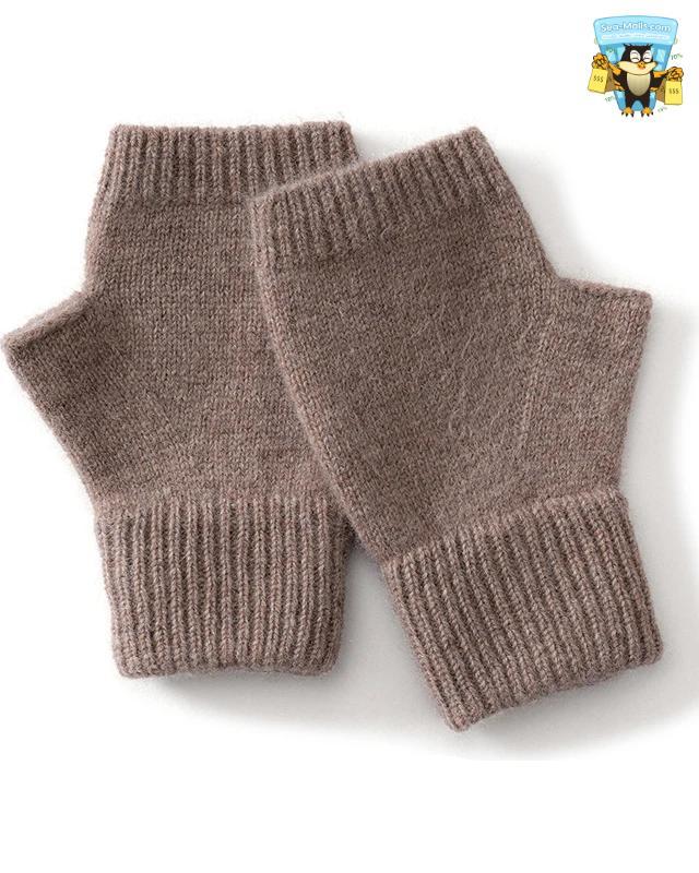 100% Merino Wool Knitted Fingerless Gloves – Warm Winter Mitts for Women