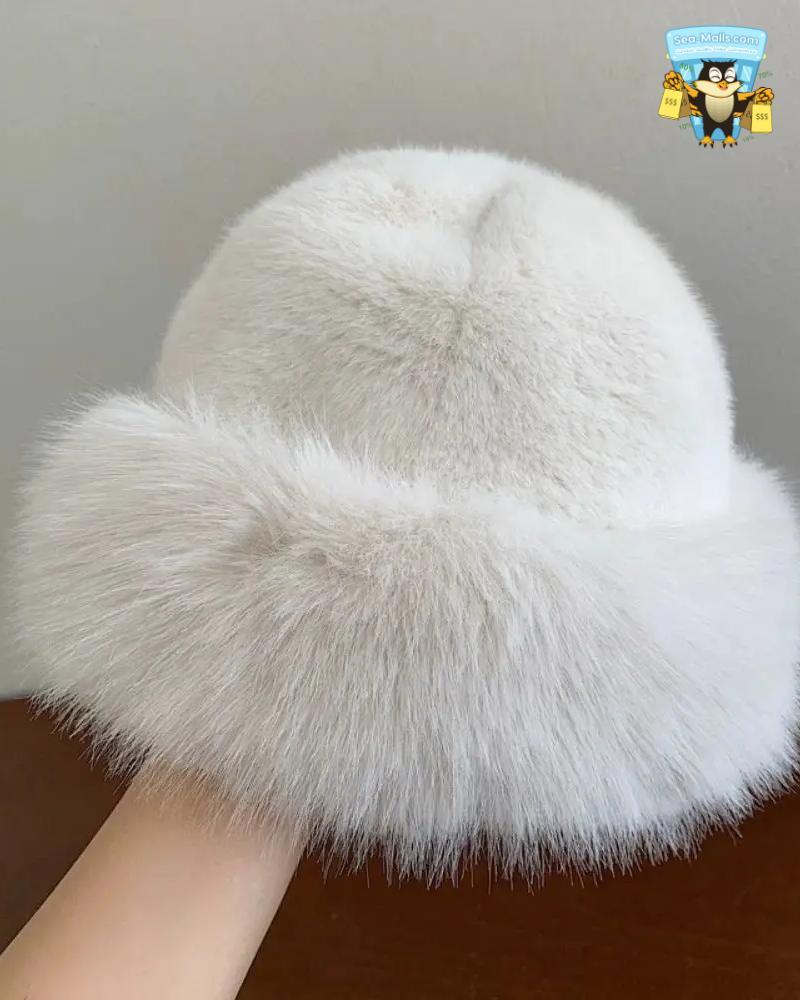 Faux Fox Fur Winter Snow Ski Cap