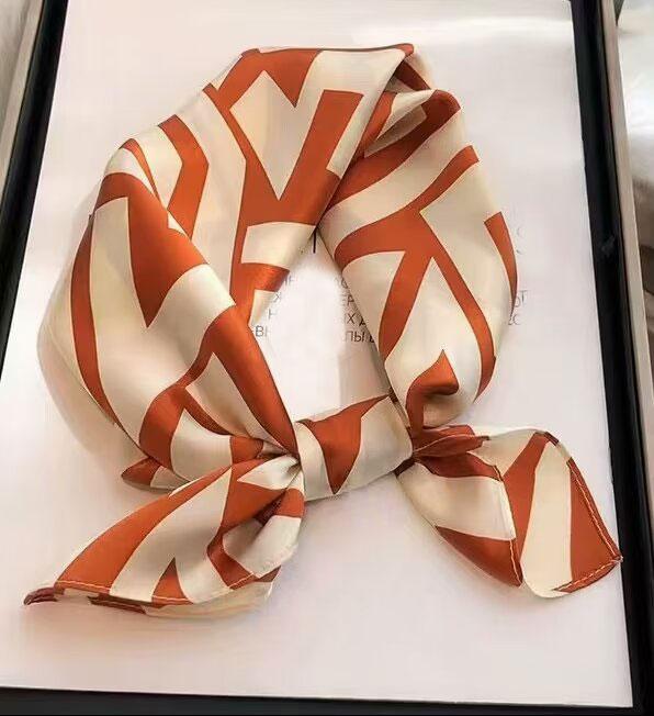100% Pure Silk Square Scarf Women Dot Print Neckerchief Bandana
