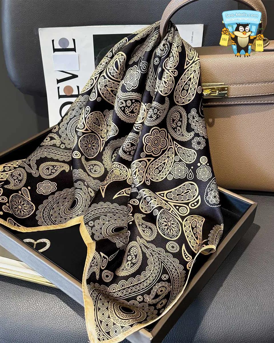 100% Mulberry Silk Square Scarf for Women