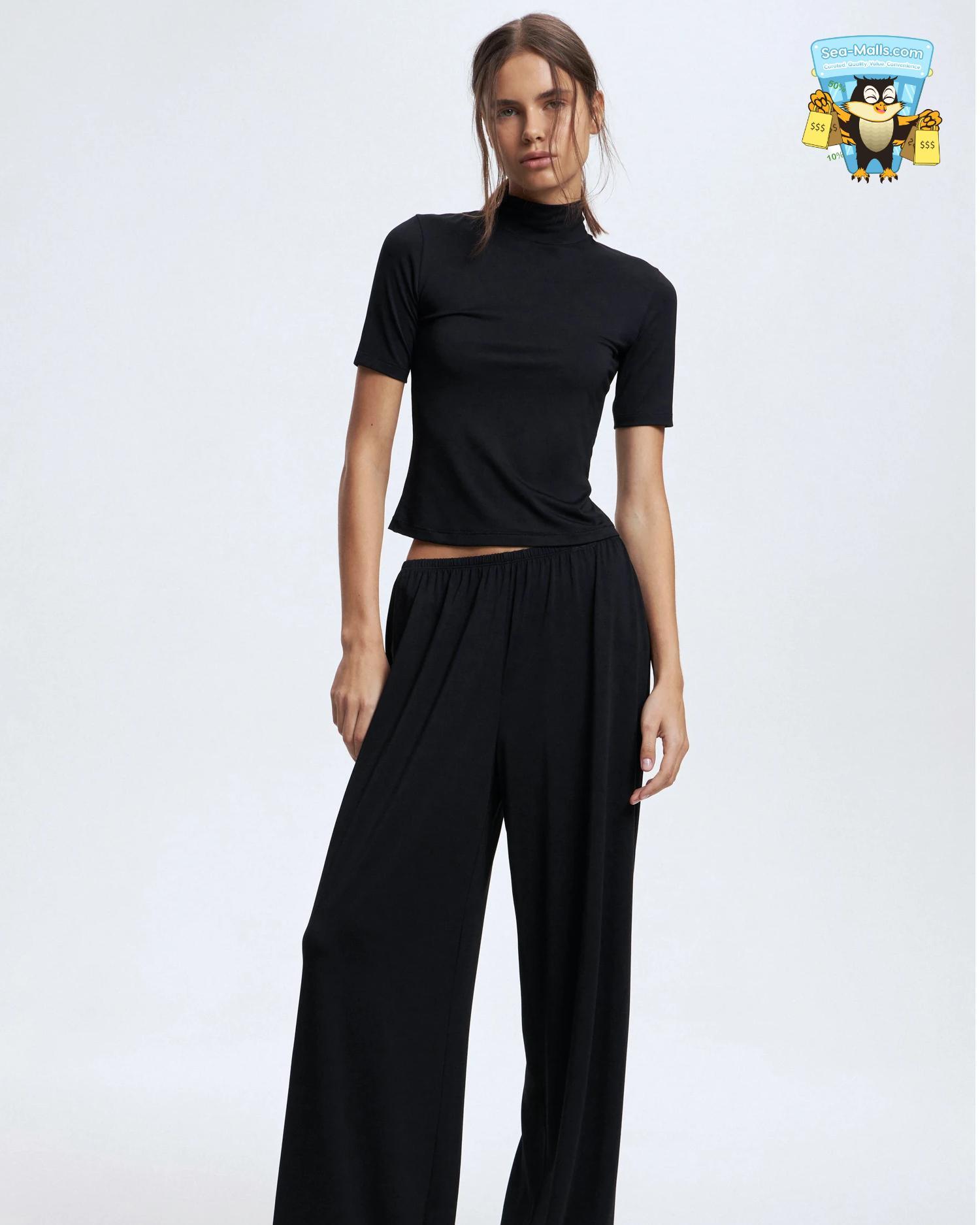 Modal Soft 2-Piece Women’s Set Long Sleeve Top & High-Waist Skirt Casual 2025