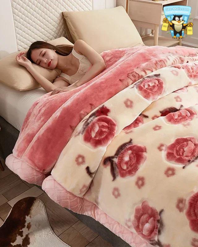 Warm Weighted Raschel Blanket Plush Comforter