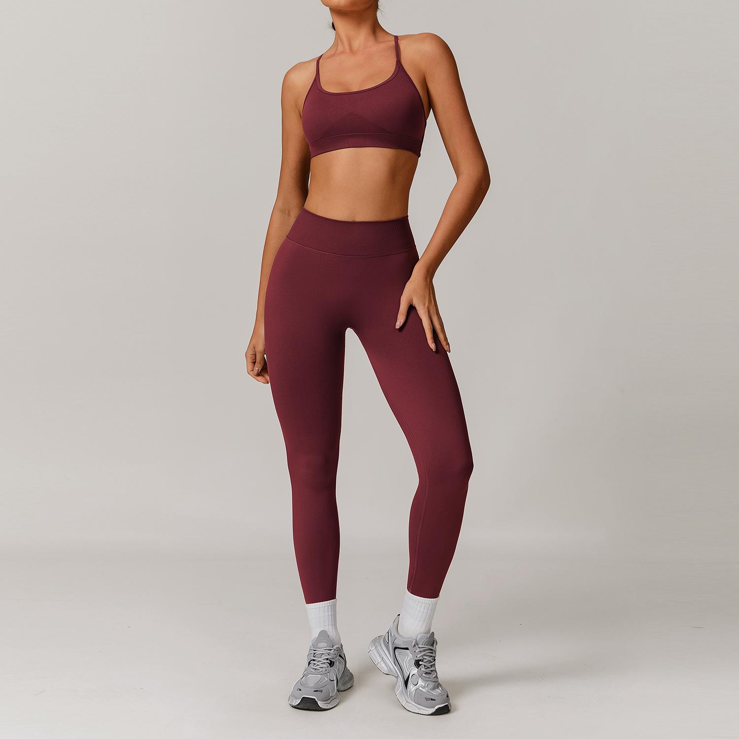 Seamless Yoga Set for Women 2/3PCS Sports Bra & Leggings Fitness Tracksuit