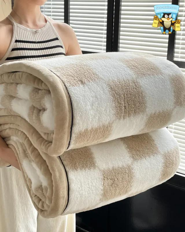 Velvet Fleece Winter Blanket Soft Warm Sofa & Bed Use