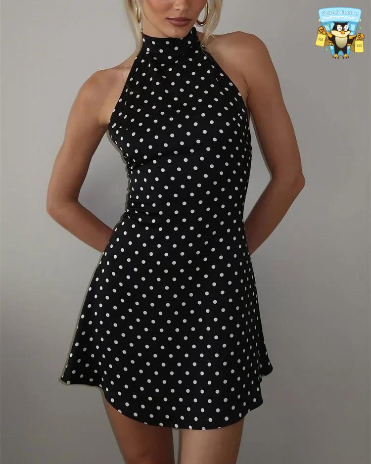 Sexy Backless Lace-Up Mini High Waist Summer Dress