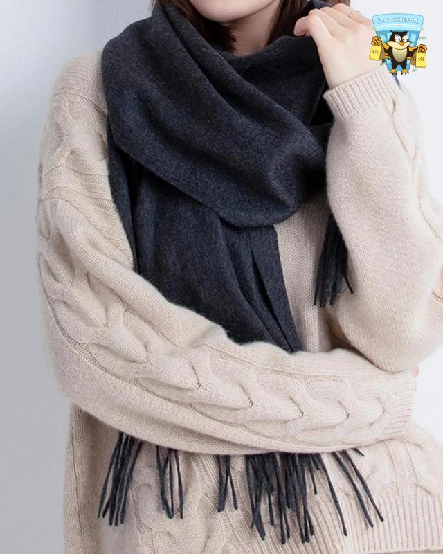 100% Wool Winter Scarf Soft Cashmere-Feel Shawl for Women