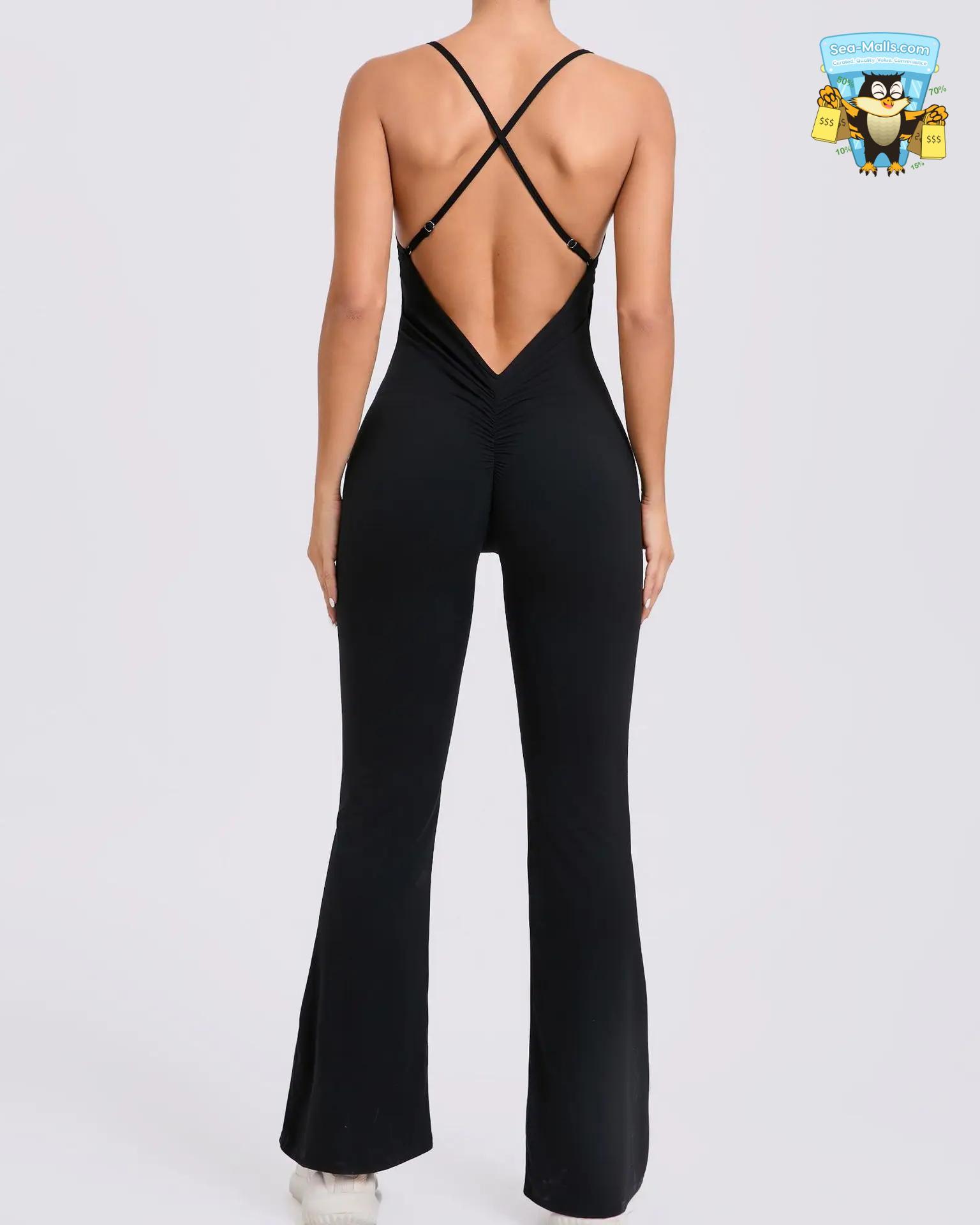Women’s V-Back One-Piece Yoga Jumpsuit