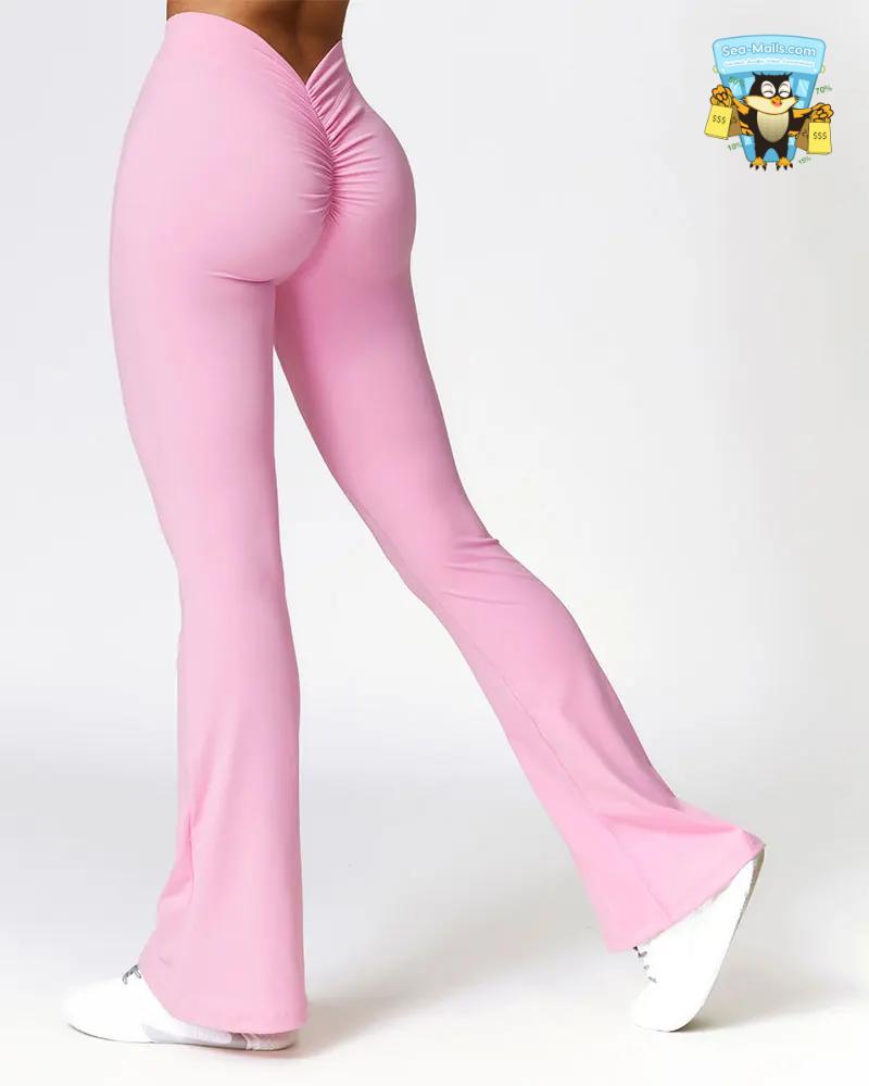 Women’s Flare Yoga Pants High Waist V-Shaped Hip Leggings