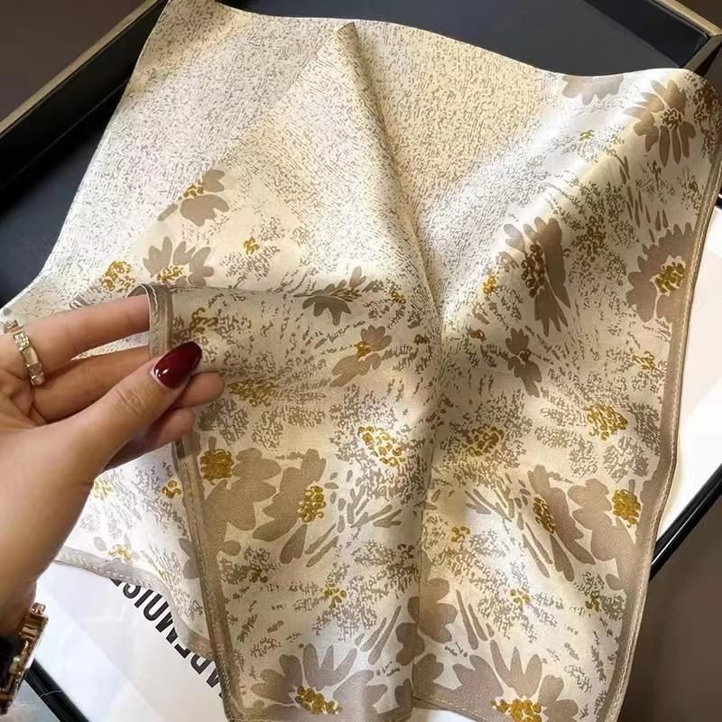 100% Natural Silk Square Scarf Women Hairband Neckerchief Wrap