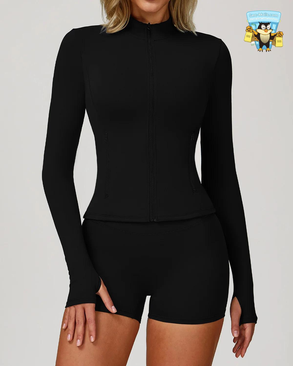 Women’s 2/3PCS Yoga Suit Set – Long Sleeve, Sports Bra & Leggings