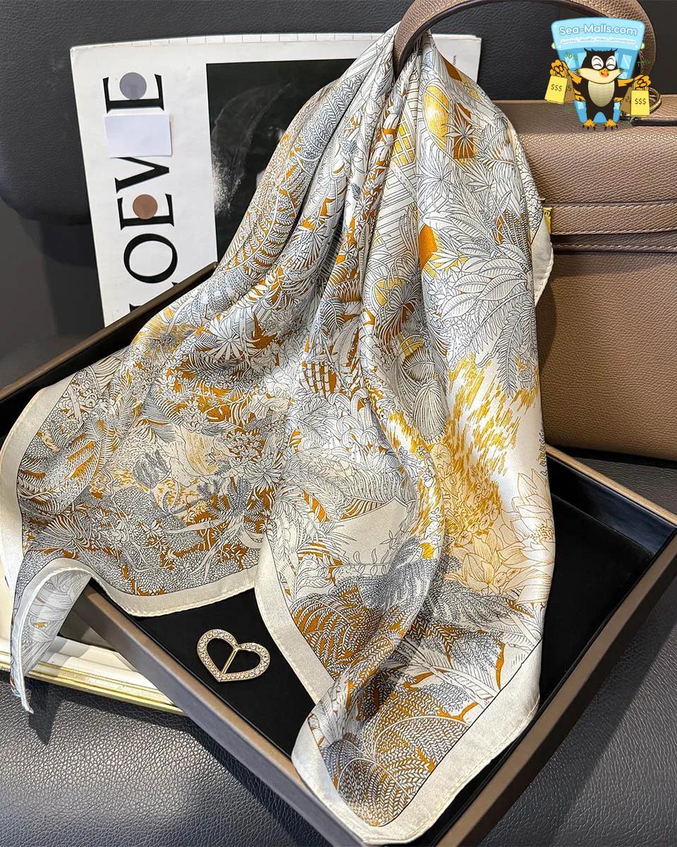 100% Mulberry Silk Square Scarf for Women