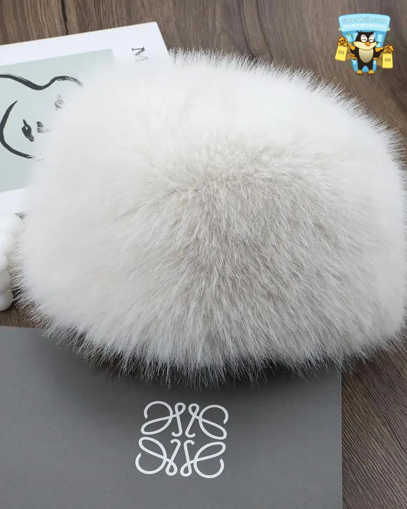 Faux Fox Fur Winter Snow Ski Cap