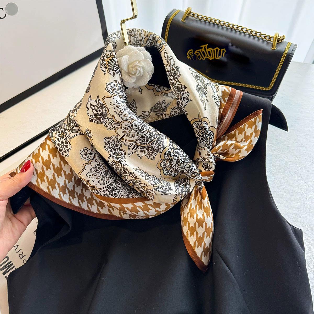 100% Mulberry Silk Square Scarf for Women