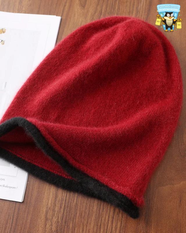 Unisex Soft Curly-Brimmed 100% Merino Wool Knitted Beanie