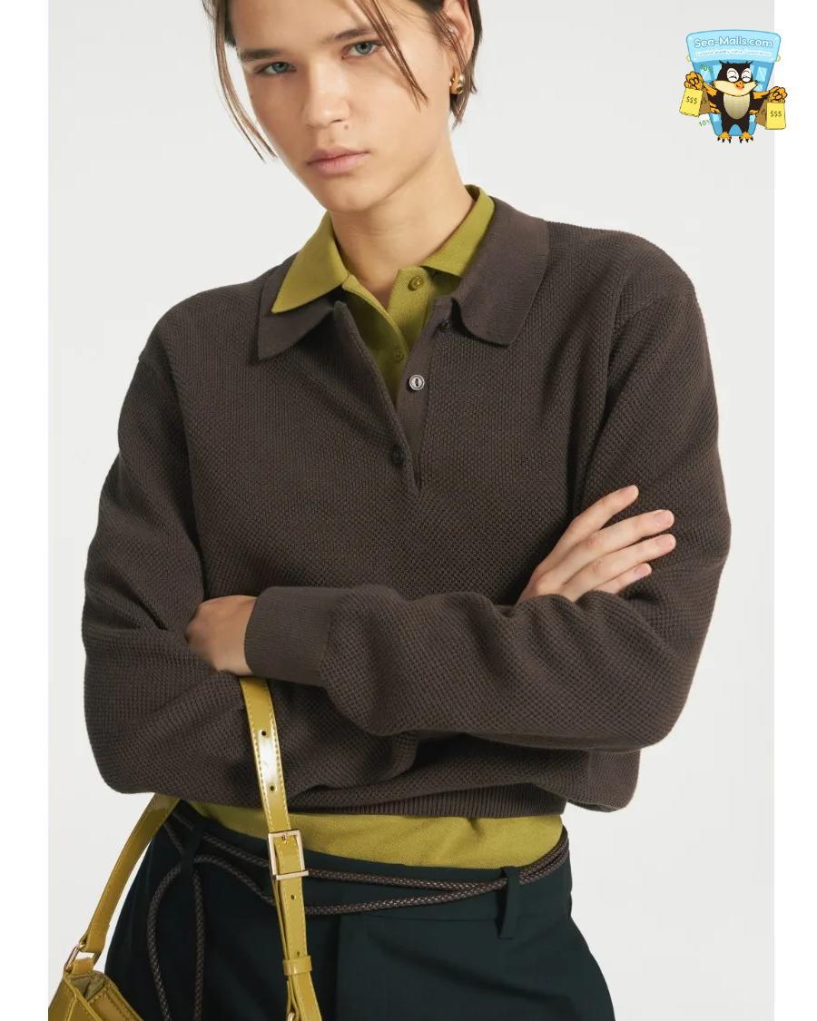 Winter Knitted Polo Sweater & Wide-Leg Pants Set for Women