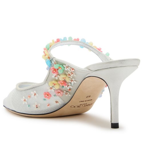  JIMMY CHOO Bing/Daisy 65 mesh and metallic leather pumps 