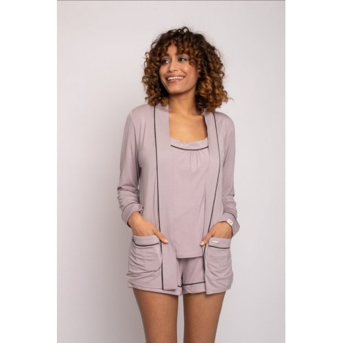 Bamboo Nightwear Jacket in Oyster