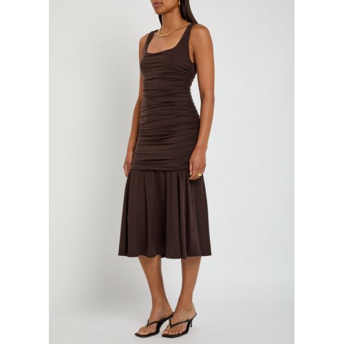  REFORMATION Kayla ruched jersey midi dress 