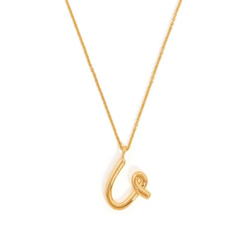  MISSOMA U initial 18kt gold-plated necklace 