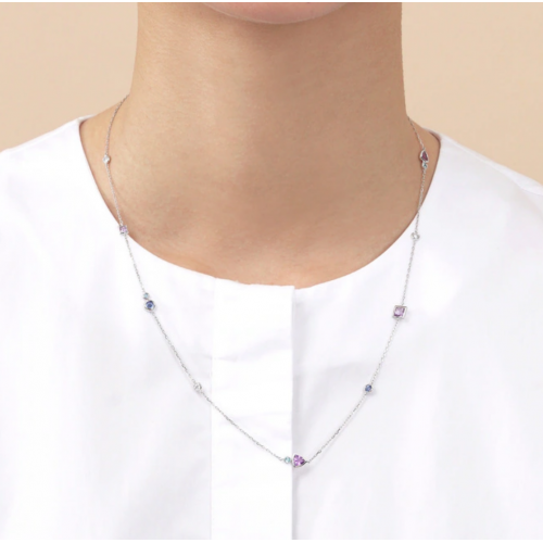 'Form' 18K White Gold Amethyst Necklace
