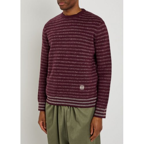  LOEWE Extra 15% Off Code: EXTRA15 Striped knit wool-blend jumper 