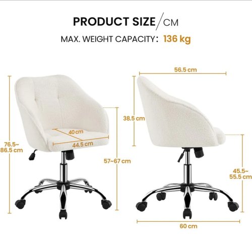 Yaheetech Soft Height Adjustable 360° Swivel Computer Chair
