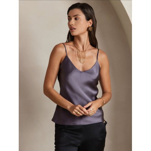 Pure silk V-neck Spaghetti straps camisole 
