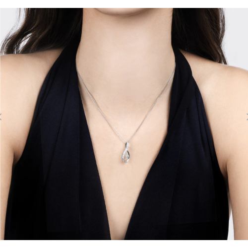 'Sculpt' 18K White Gold Diamond Pendant