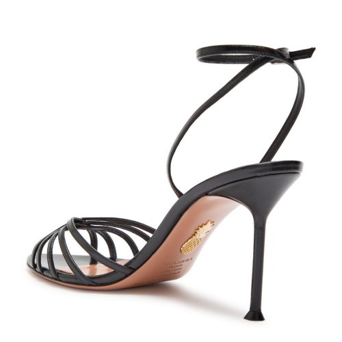  AQUAZZURA Tell Me 85 glossed leather sandals 