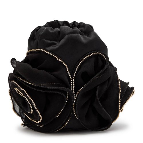  ROSANTICA Ruffles embellished satin cross-body bag 