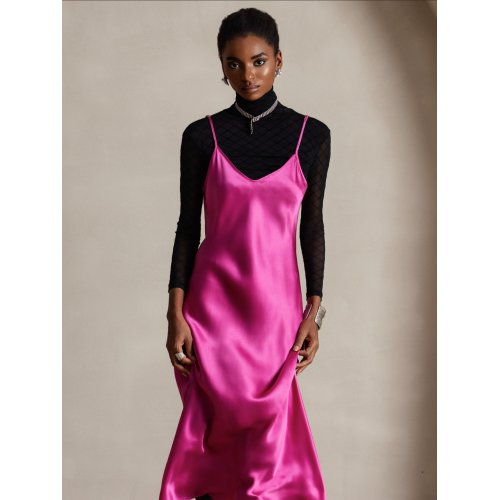Spaghetti Strap Pure Silk Long Dress