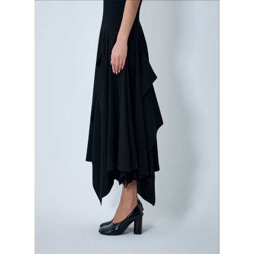 Yohji Yamamoto Paneled Flare Midi Skirt