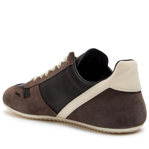  RICK OWENS Panelled suede and leather sneakers 