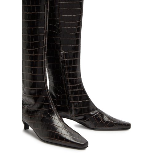  TOTEME  40 crocodile-effect leather knee-high boots 