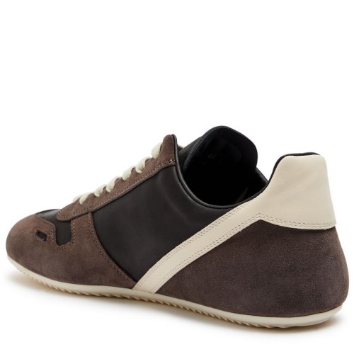  RICK OWENS  Panelled suede and leather sneakers 