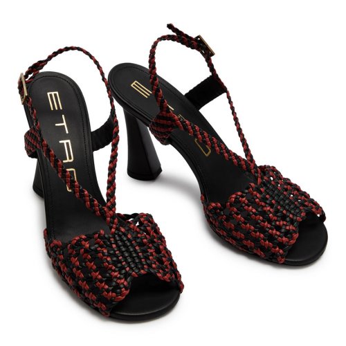  ETRO 100 woven faux leather sandals 
