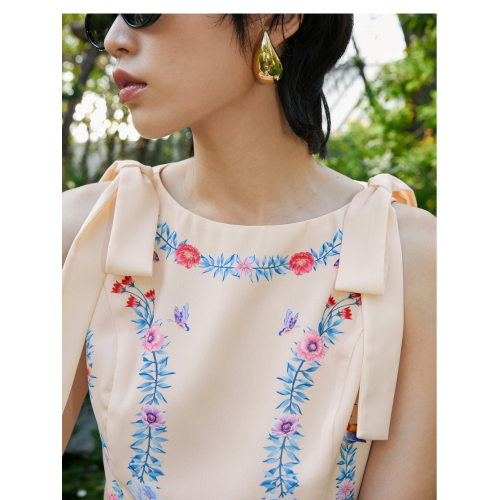 Wild Flowers Tank Top - Cream