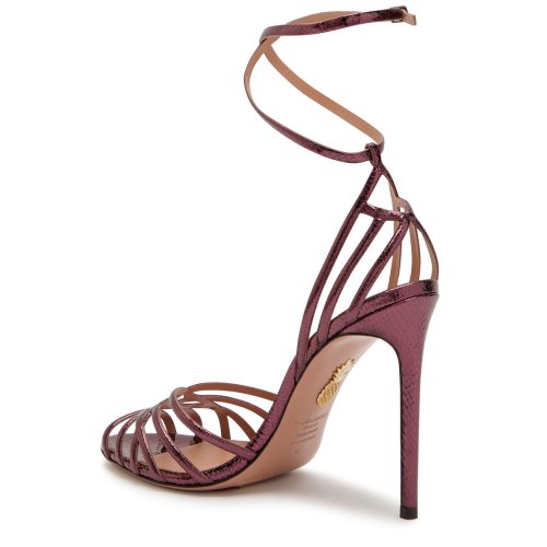  AQUAZZURA Wild Dream 105 metallic leather sandals 