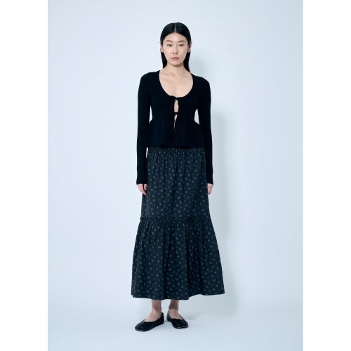 GANNI Rib Knit Tie-String Cardigan