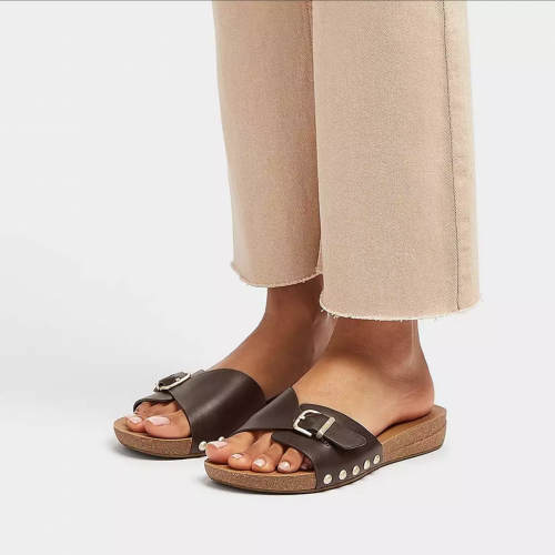 Adjustable Buckle Leather Sliders