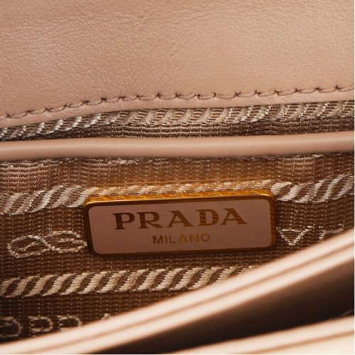 Prada Plain Leather Logo Handbag