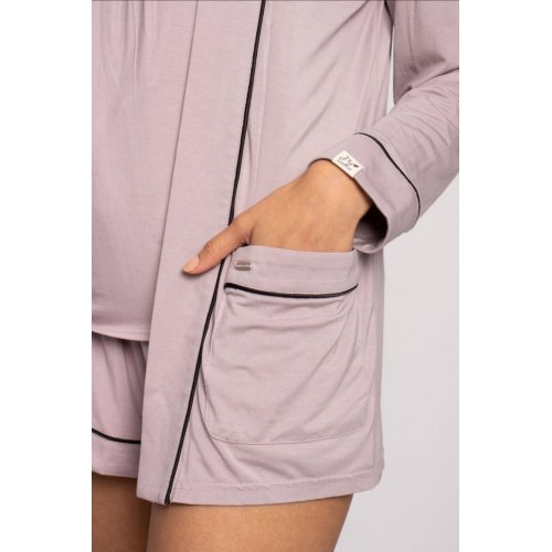 Bamboo Nightwear Jacket in Oyster
