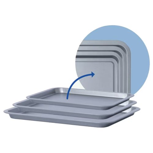 Set of 3 (1 x 35, 1 x 31 & 1 x 28cm) Non-Stick Baking Oven Trays